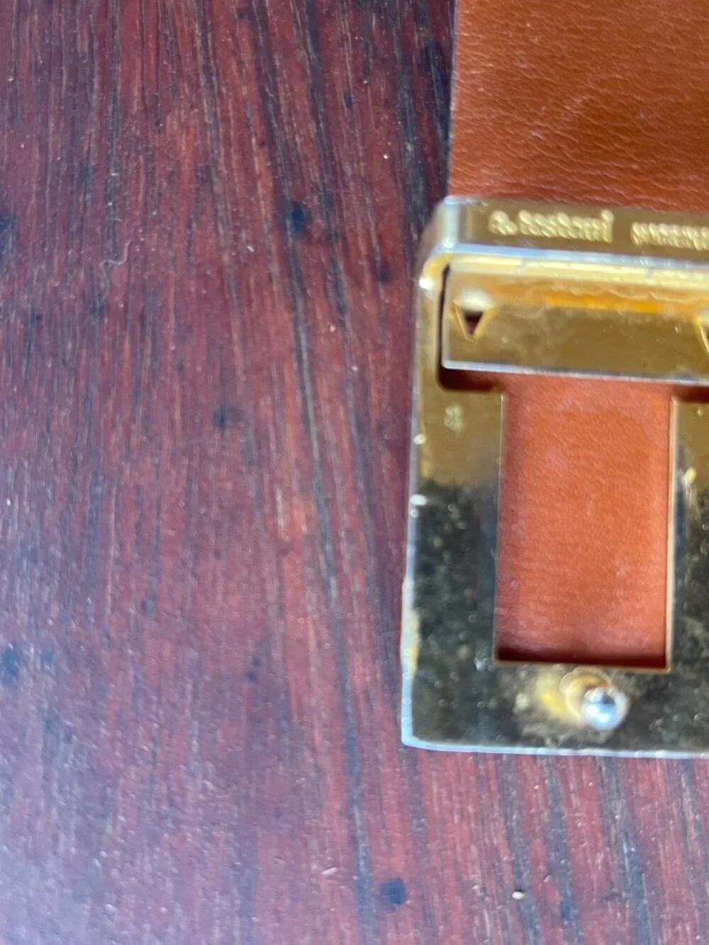 Testoni Soft Leather Belt Men Stripe Classic Gold Buckle Designer Italy Brown -
